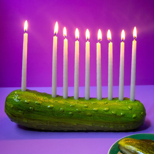 Handmade Pickle Menorah