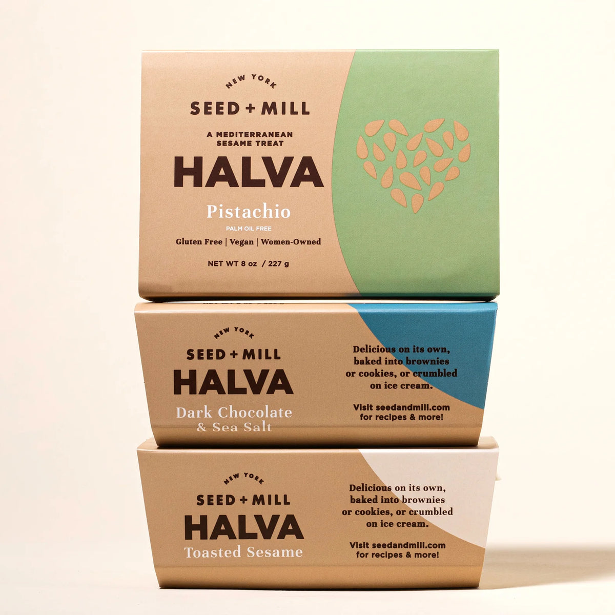 Seed + Mill - Seed + Mill Best Sellers Halva Trio - Pistachio, Sea Salt Dark Chocolate and Toasted Sesame - ModernTribe