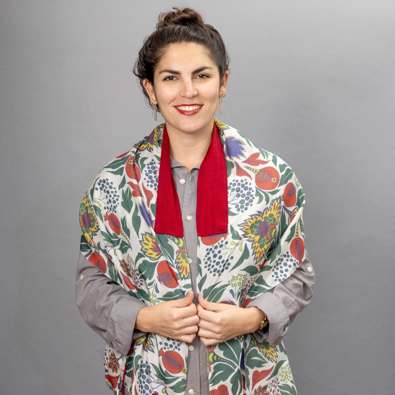 Elly Bovarnick Studios Tallises Primary Pomegranates Cotton Tallit