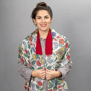Elly Bovarnick Studios Tallises Primary Colors Silk and Velvet Pomegranates Tallit