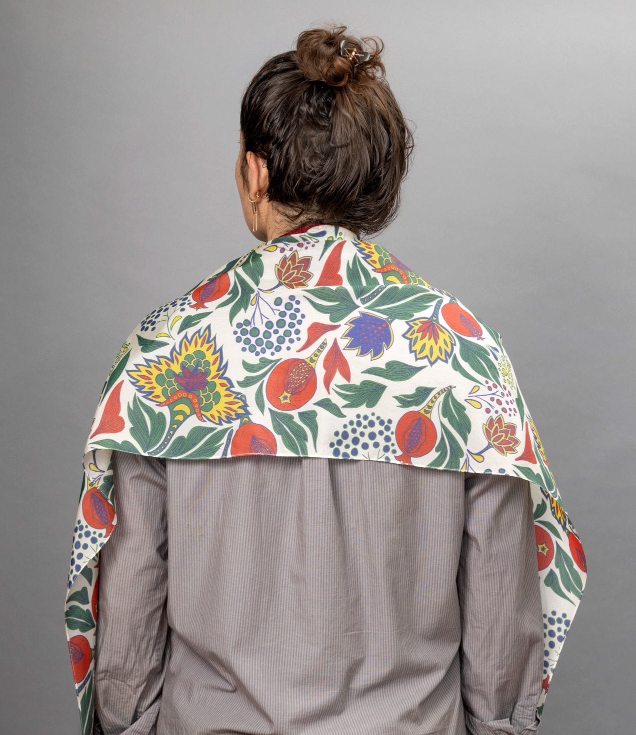 Elly Bovarnick Studios - Primary Colors Silk and Velvet Pomegranates Tallit - ModernTribe