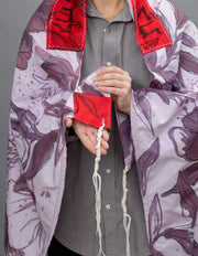 Elly Bovarnick Studios Tallises Purple and Red Handpainted Pomegranates Tallit