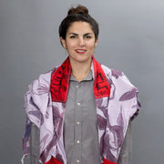 Elly Bovarnick Studios Tallises Purple and Red Handpainted Pomegranates Tallit
