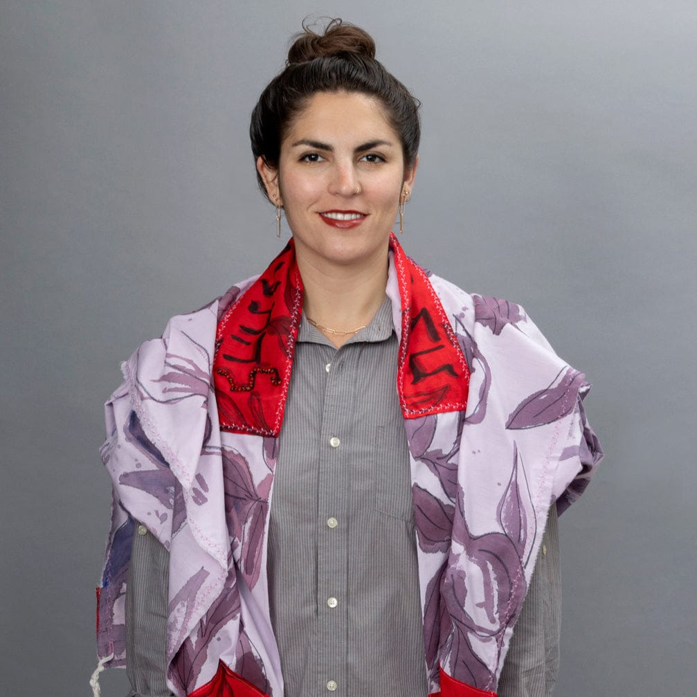 Elly Bovarnick Studios Tallises Purple and Red Handpainted Pomegranates Tallit