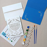 Raina Andres Art Crafts Paint By Numbers Hanukkah Card Making Kit - Floral Menorah
