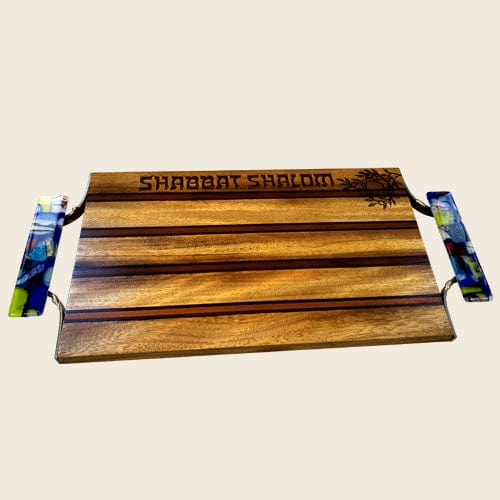 Glass Handle Challah Board by Gary Rosenthal