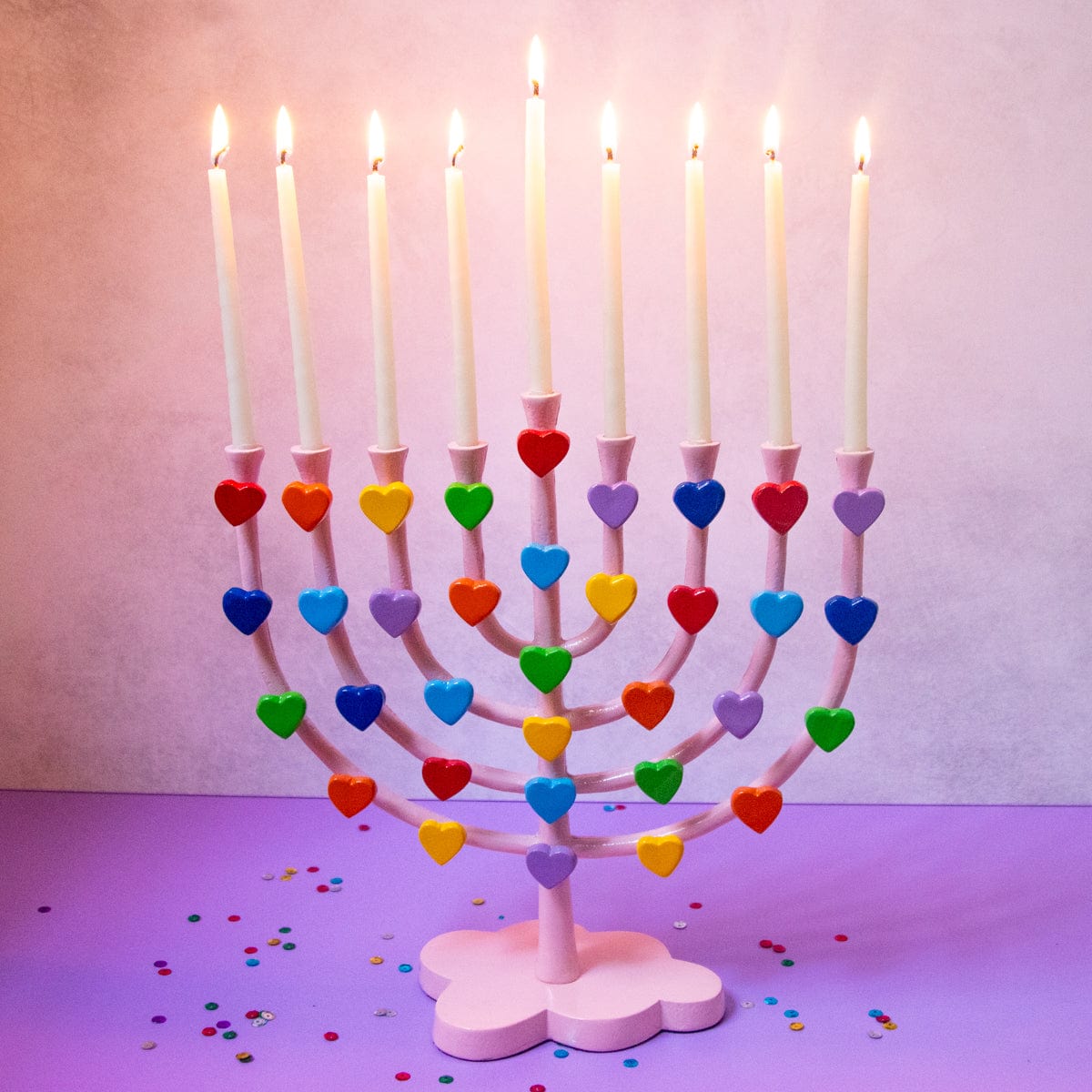 Amy Kritzer Becker Menorahs Rainbow Dream Menorah