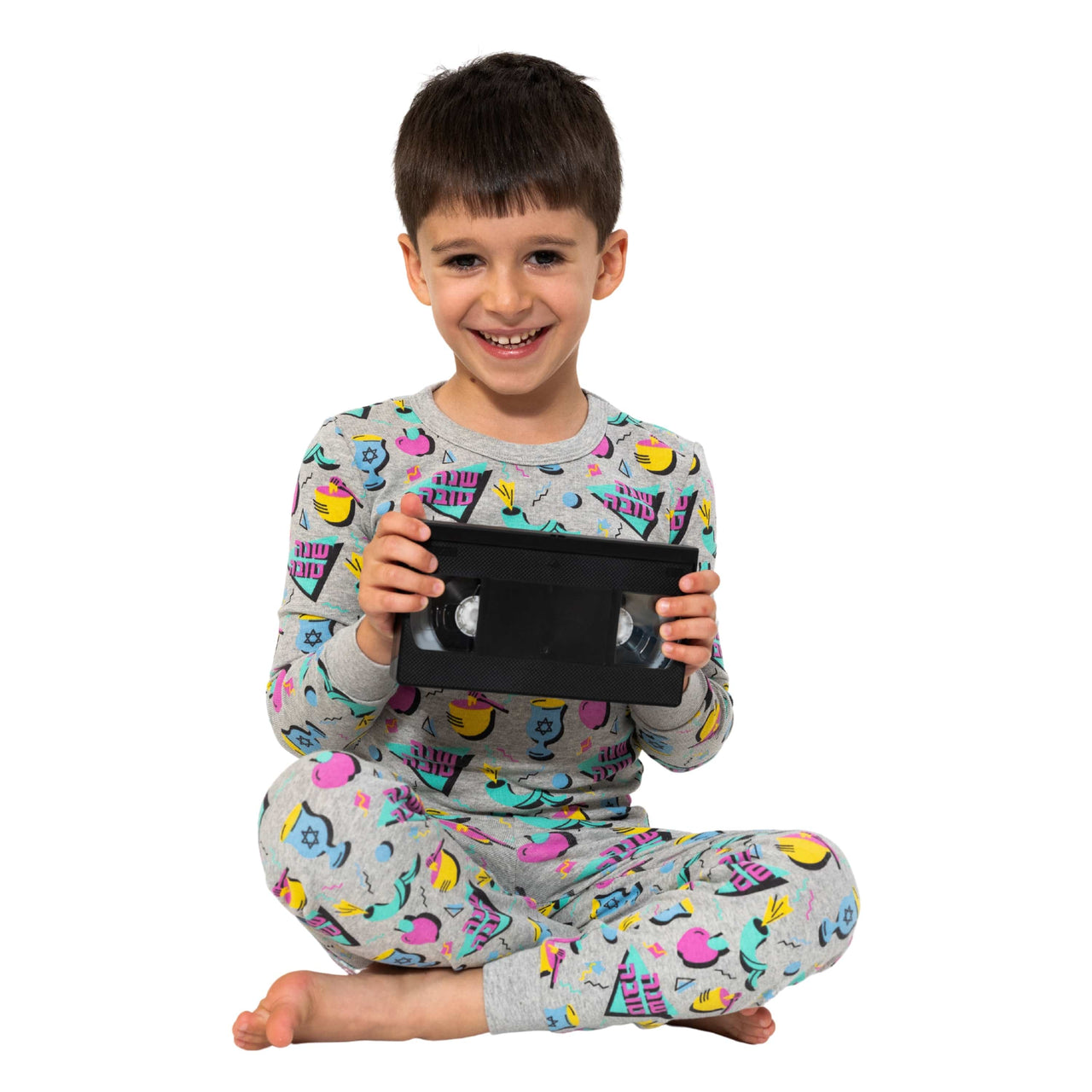 Midrash Manicures - Kids '80s Retro Rosh Hashanah Pajamas - (Unisex Sizes 2T - 12) - ModernTribe