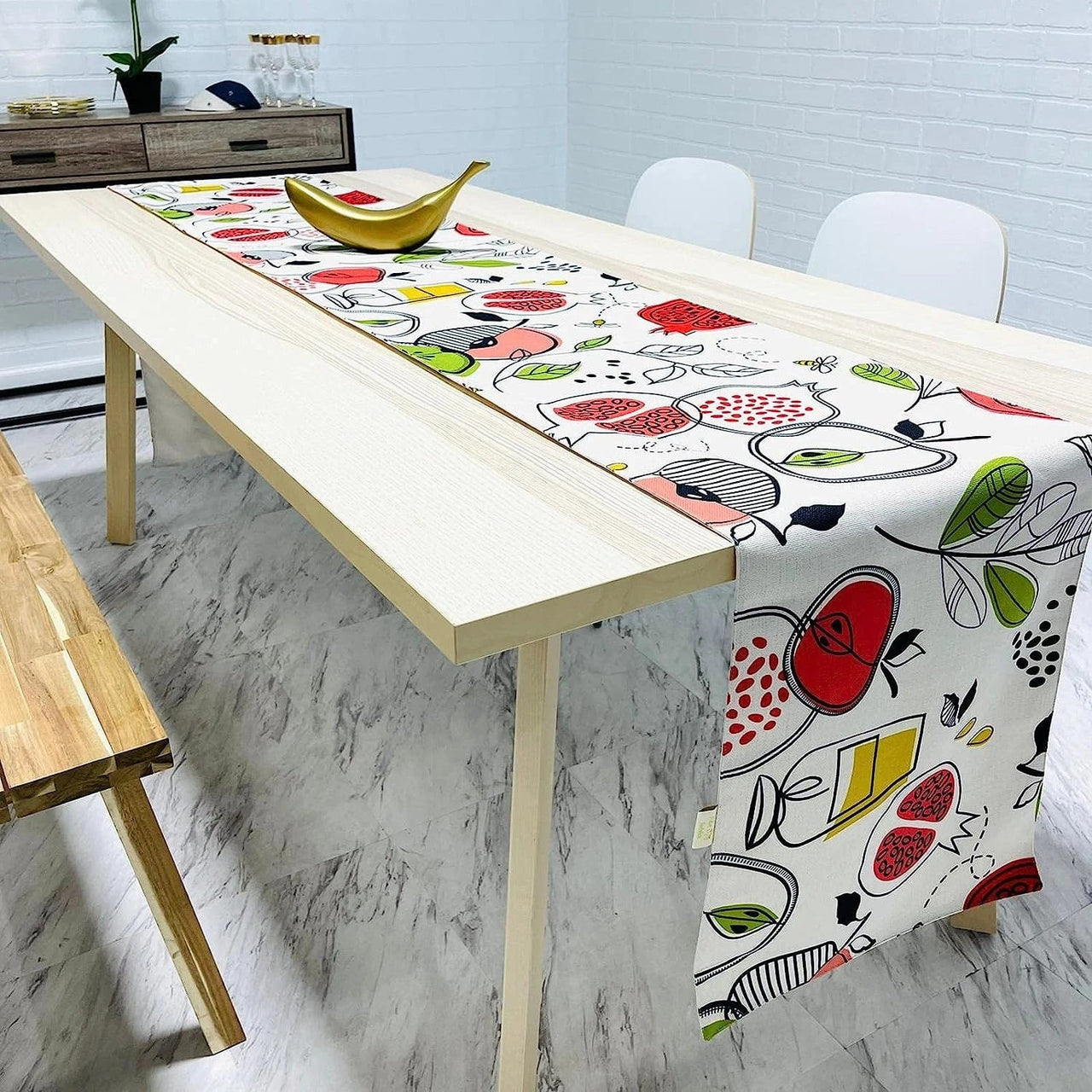 Broderies De France - Modern Rosh Hashanah Table Runner - ModernTribe