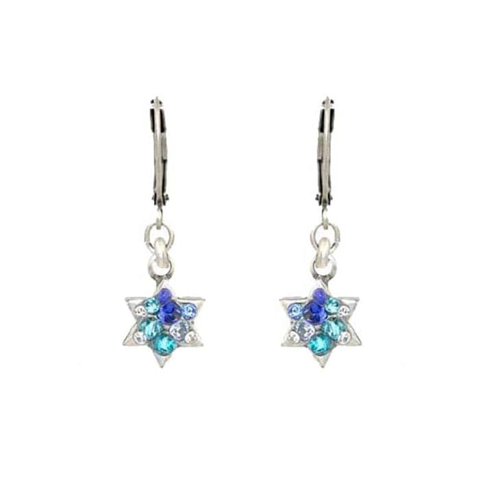 Michal Golan Earrings Blue Crystal Star of David Earrings by Michal Golan