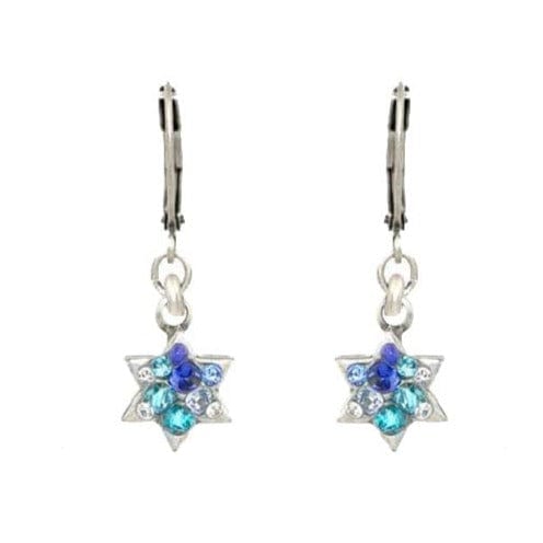 Michal Golan Earrings Blue Crystal Star of David Earrings by Michal Golan