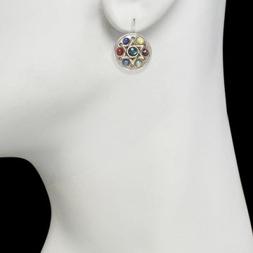 Michal Golan Earrings Gemstone Star of David Circle Earrings by Michal Golan