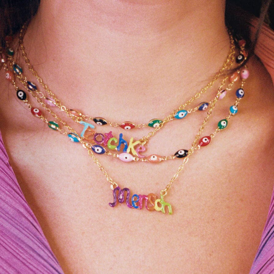 Susan Alexandra Necklaces 16" Rainbow and Gold Evil Eye Malak Necklace by Susan Alexandra