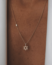 HOTCROWN - Small Star of David Necklace with White Diamonds - 14k Yellow, Rose or White Gold - ModernTribe