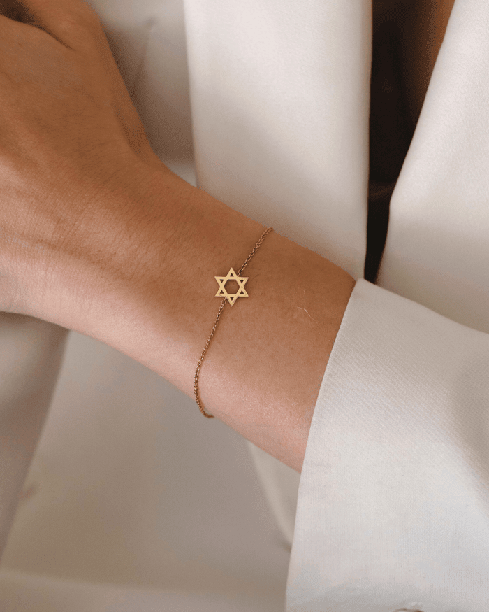 HOTCROWN - Classic Star of David Bracelet - 14k Yellow, Rose or White Gold - ModernTribe