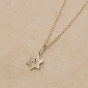 HOTCROWN - Gaza Envelope Shield Star of David Necklace with Emerald - 14k Yellow, Rose or White Gold - ModernTribe