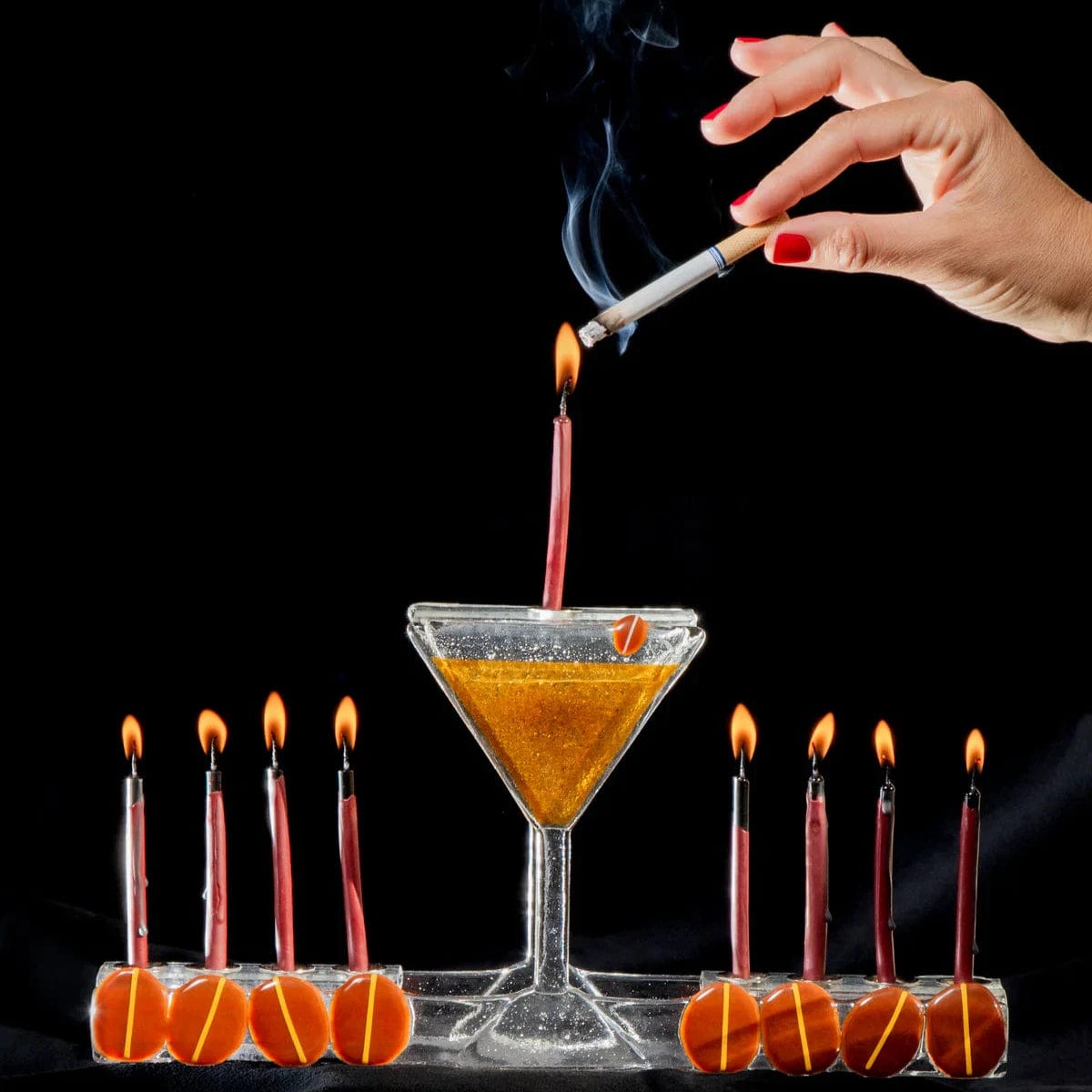 Susan Alexandra Menorahs Espresso Martini Menorah by Susan Alexandra