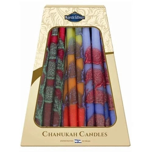 Majestic Giftware Hanukkah Candles Multicolor Safed Handcrafted Hanukkah Candles - Multicolor Premium