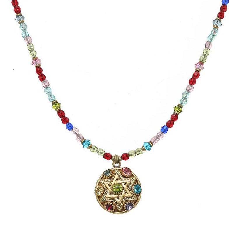 Michal Golan - Multicolor Star of David Crystal Necklace by Michal Golan - ModernTribe