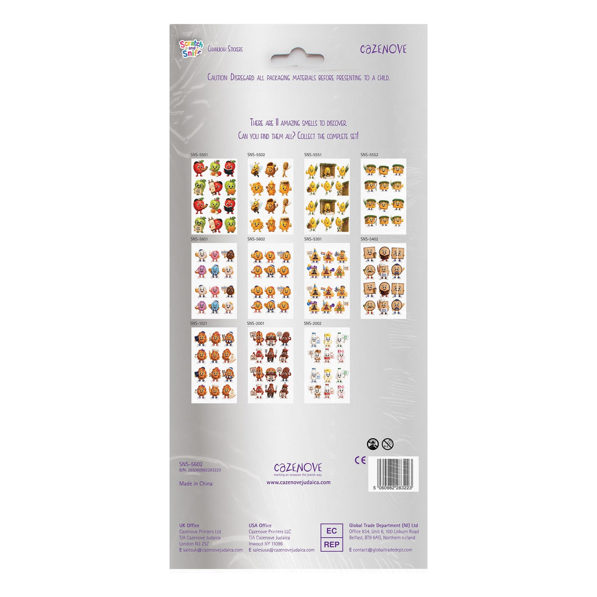 Cazenove Crafts Latke-Scented Scratch and Sniff Hanukkah Stickers - 2 Sheets
