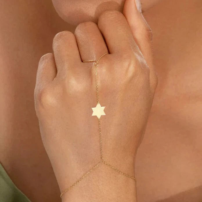Miriam Merenfeld Jewelry Bracelets Star of David Ring Bracelet by Miriam Merenfeld - (Gold-Plated or Sterling Silver)