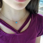 Alef Bet Necklaces Sterling Silver Opal Star of David Necklace - Blue