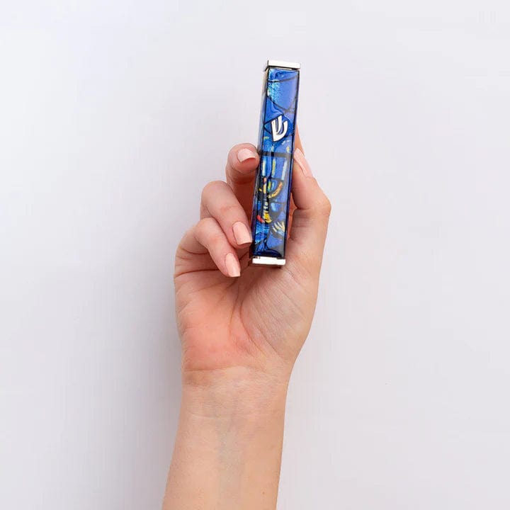 SURI - Blue and Silver Marc Chagall Mezuzah Case - ModernTribe