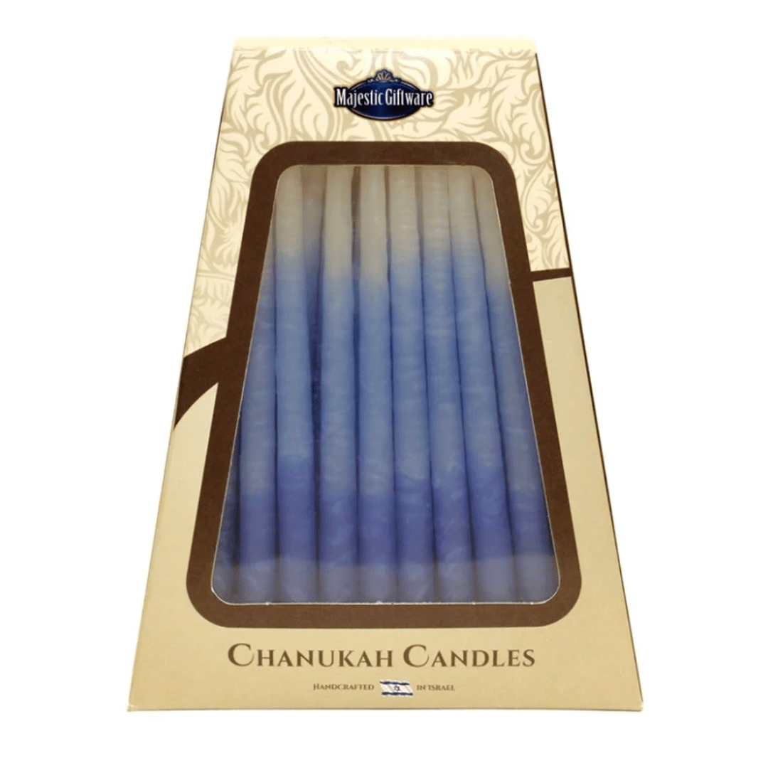 Majestic Giftware - Safed Handcrafted Hanukkah Candles - Blue Deluxe - ModernTribe