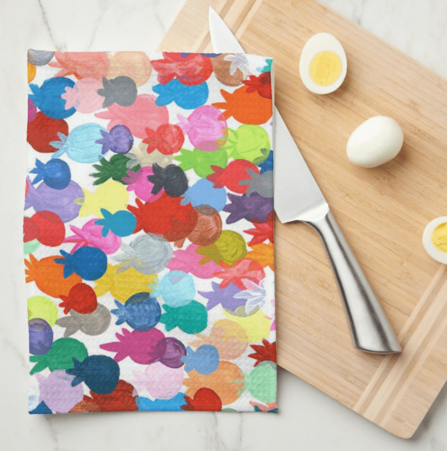 Arielle Zorger Designs Tea Towels Rainbow Pomegranates Tea Towel