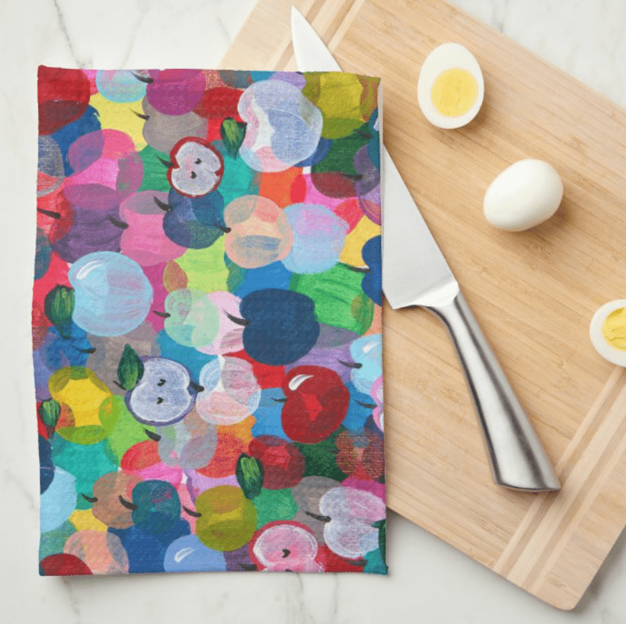 Arielle Zorger Designs - Rainbow Apples Tea Towel - ModernTribe