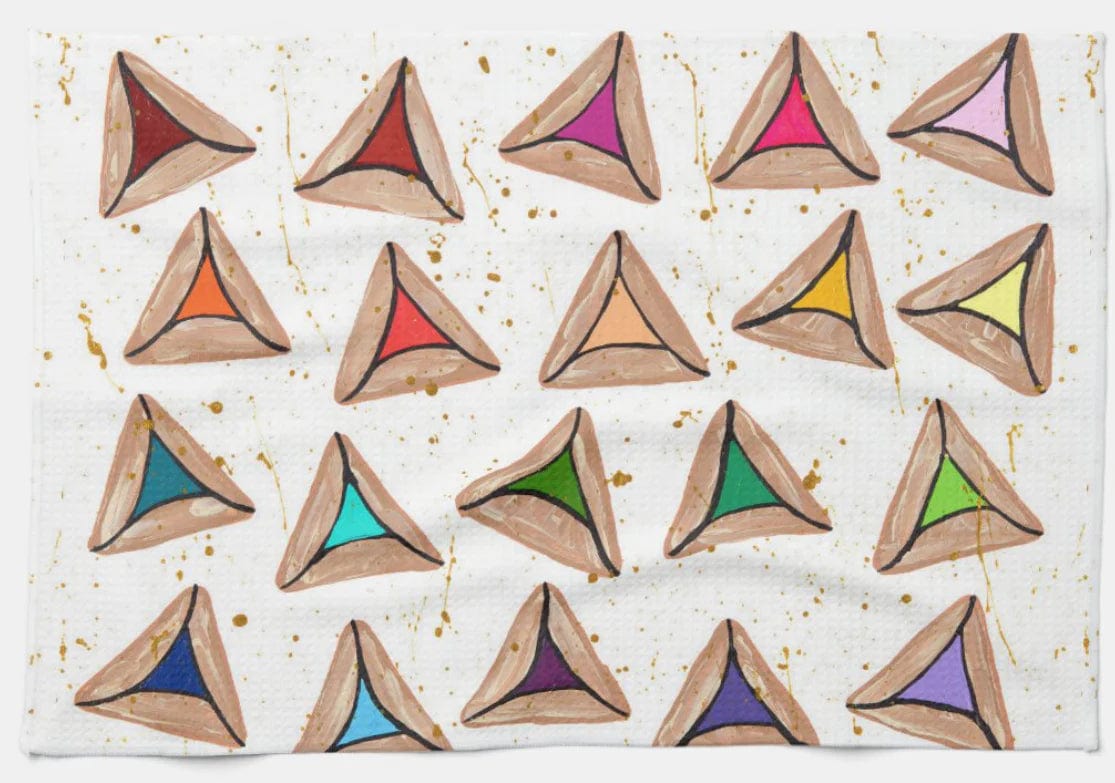 Arielle Zorger Designs Tea Towels Rainbow Hamantaschen Kitchen Tea Towel