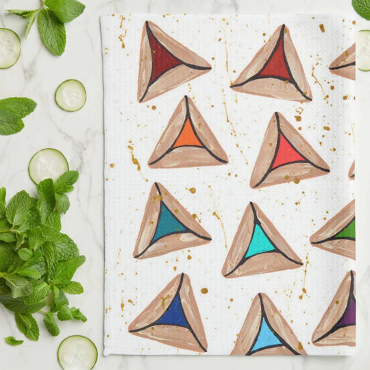 Rainbow Hamantaschen Kitchen Tea Towel