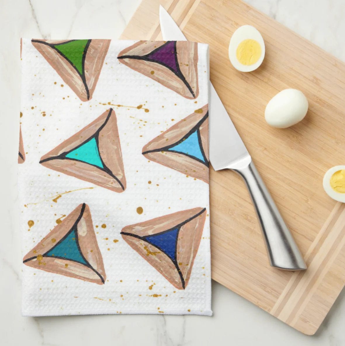 Arielle Zorger Designs Tea Towels Rainbow Hamantaschen Kitchen Tea Towel