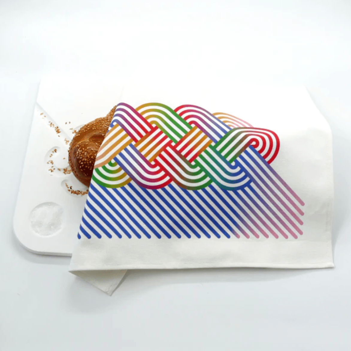 Studio Armadillo - Op - Art Cotton Challah Cover - Rainbow - ModernTribe