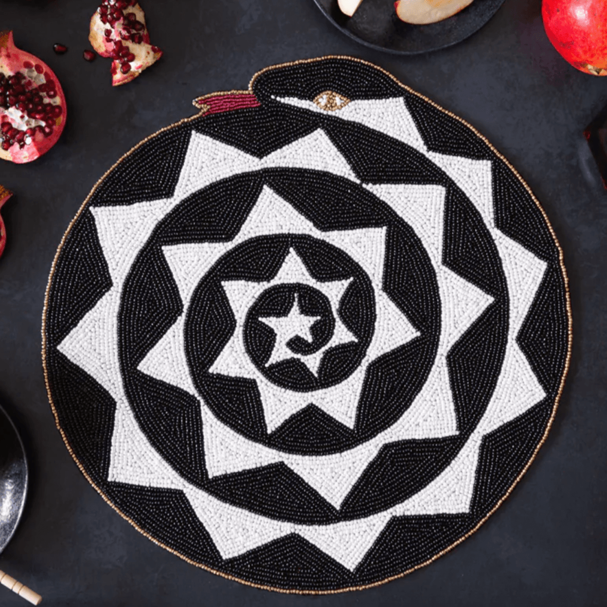 Adara Rituals - Nakasha Serpent Beaded Placemat - ModernTribe