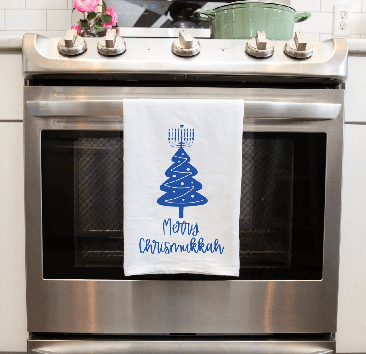 Kitchen Conversation Tea Towels Merry Chrismukkah Tea Towel