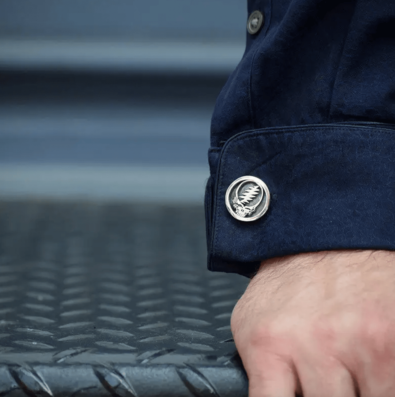 Cynthia Gale GeoArt - Grateful Dead Sterling Silver Steal Your Face Cufflinks - ModernTribe