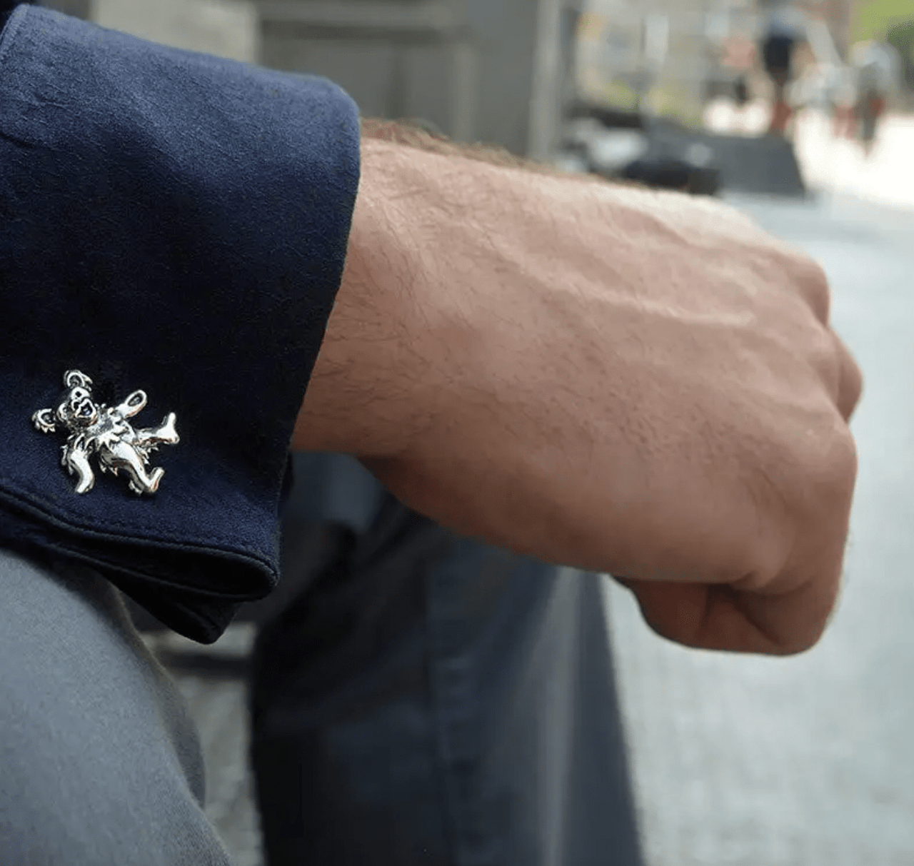 Cynthia Gale GeoArt - Sterling Silver Grateful Dead Dancing Bear Cufflinks - ModernTribe