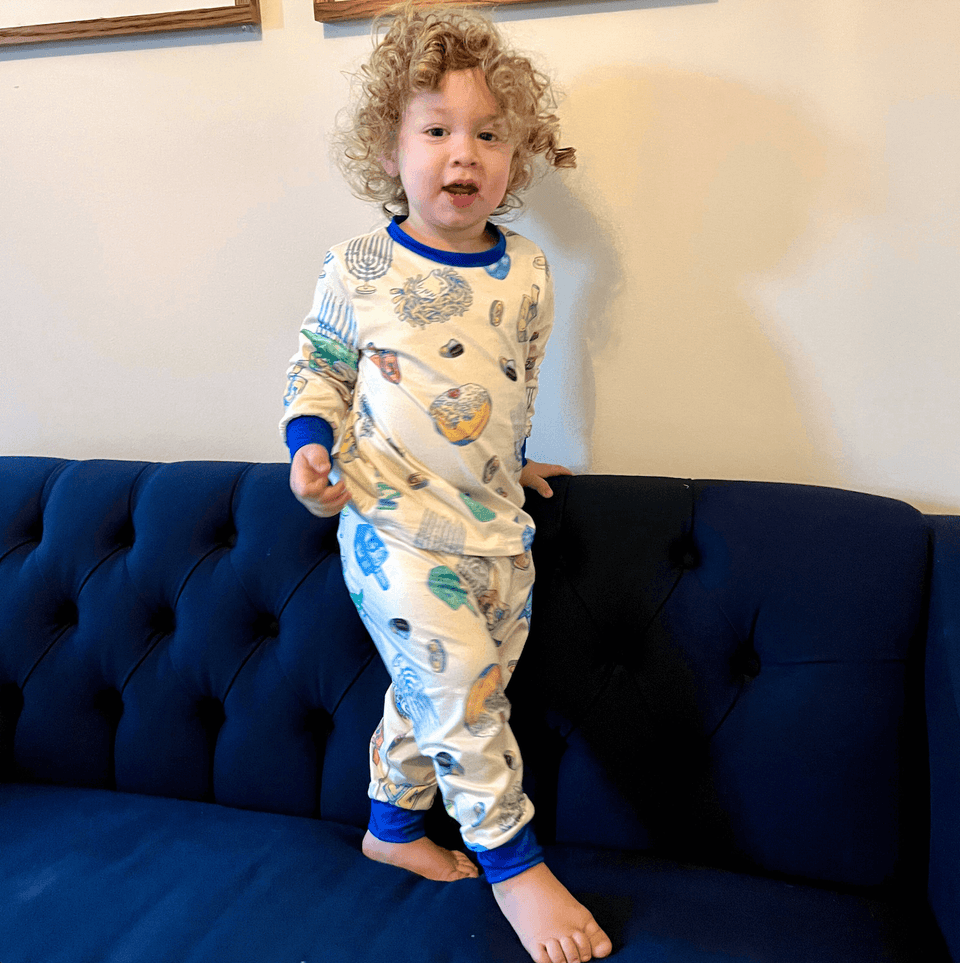 Amy Kritzer Becker - Hanukkah Light and Latkes Pajamas - (Kids Unisex Sizes 2T - 14) - ModernTribe