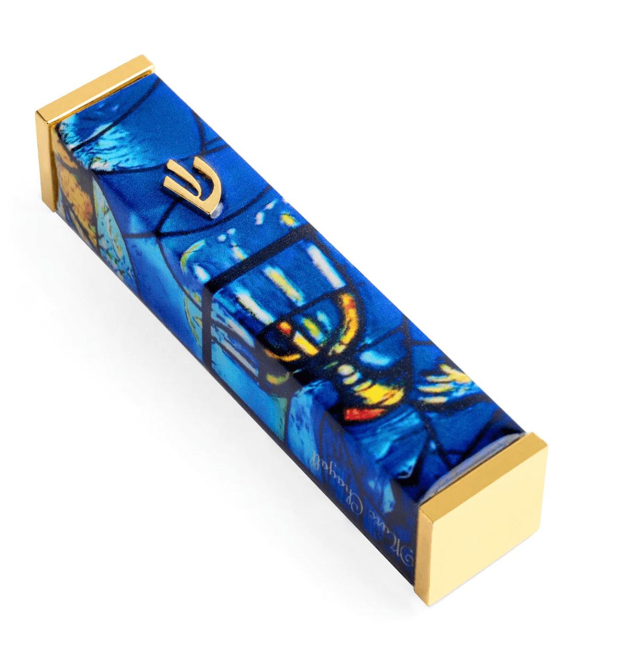 SURI Mezuzahs Blue and Gold Marc Chagall Mezuzah Case