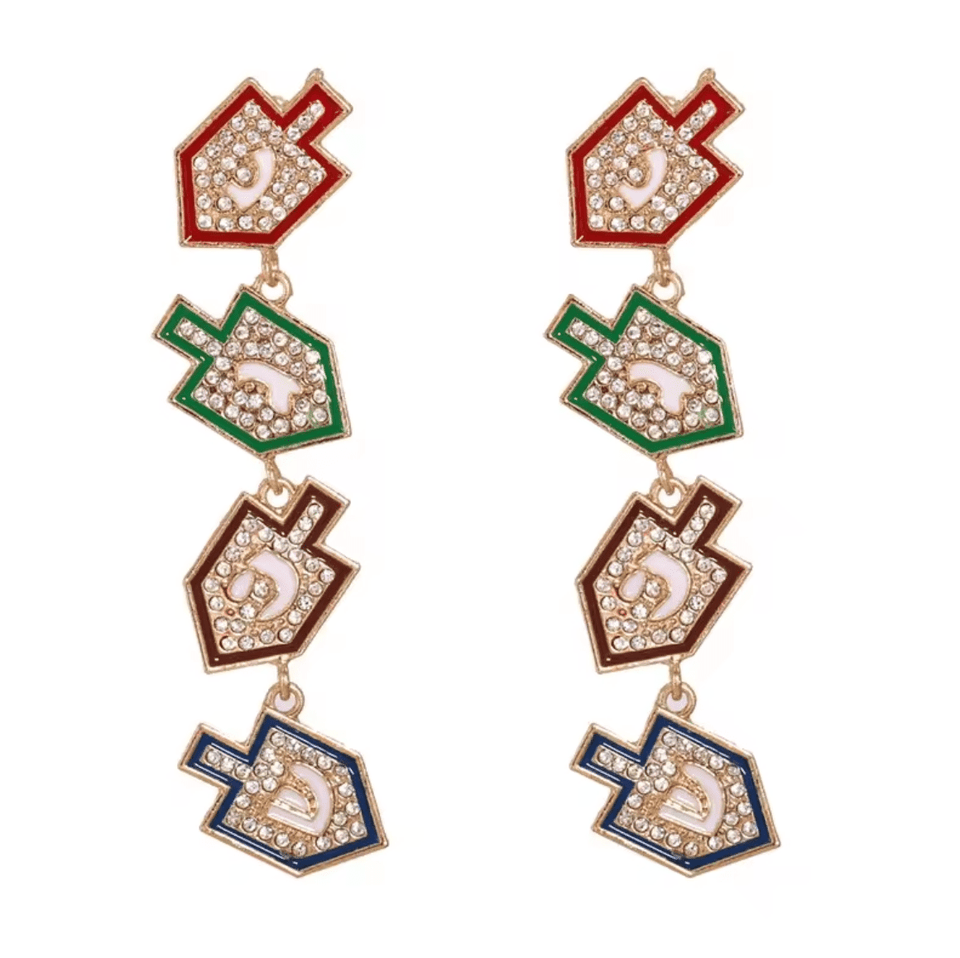 ModernTribe Apparel - Crystal Dreidel Earrings - ModernTribe
