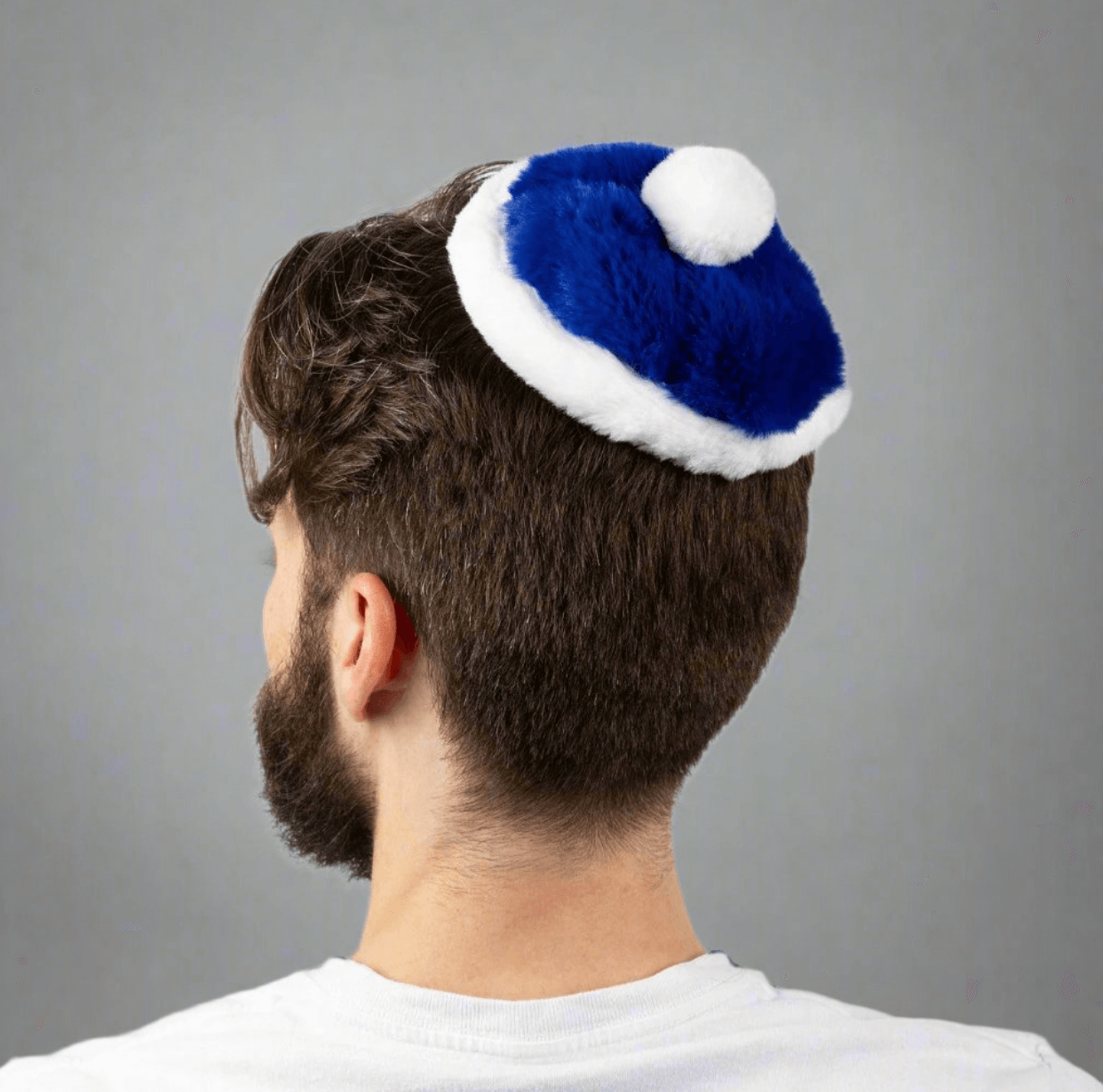 Yamaclaus Kippahs Blue Yamaclaus: Chrismukkah Santa Claus Hat and Yarmulke Mashup - Red or Blue