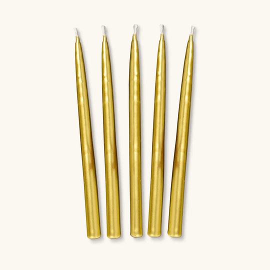 Metallic Gold Hanukkah Candles