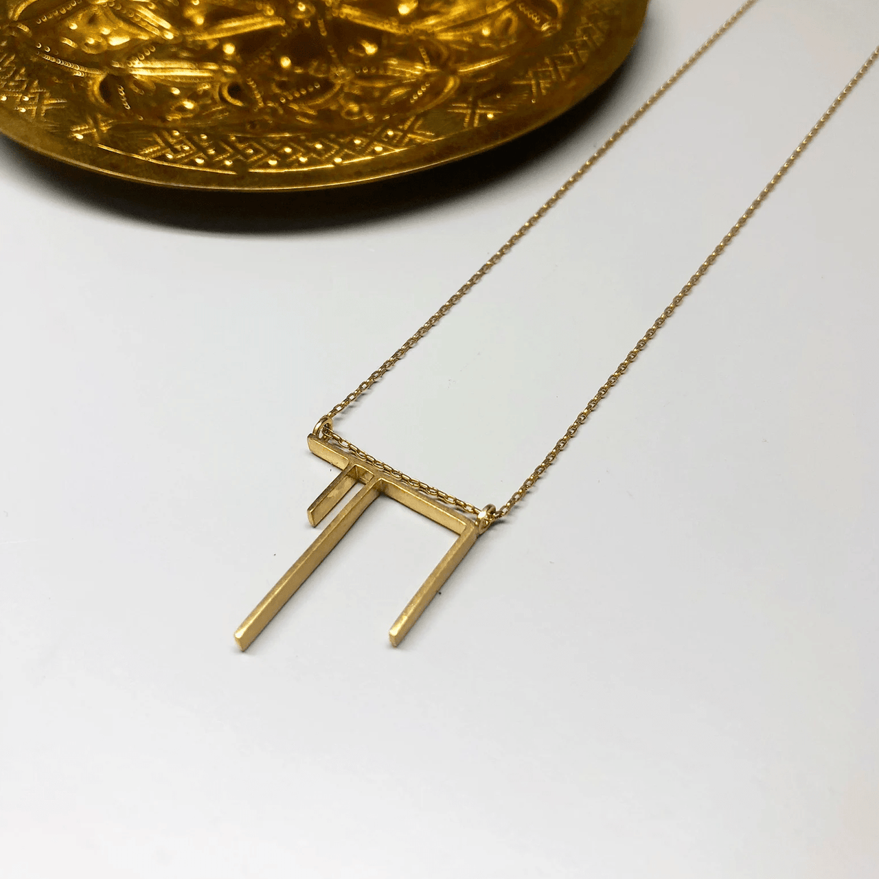 Etay Malka - Geometric Chai Necklace - Sterling Silver or Gold - Plated - ModernTribe