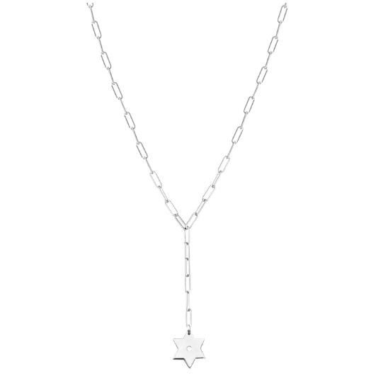Miriam Merenfeld Jewelry - David Magen Paperclip Lariat - Sterling Silver - 18" Chain - ModernTribe