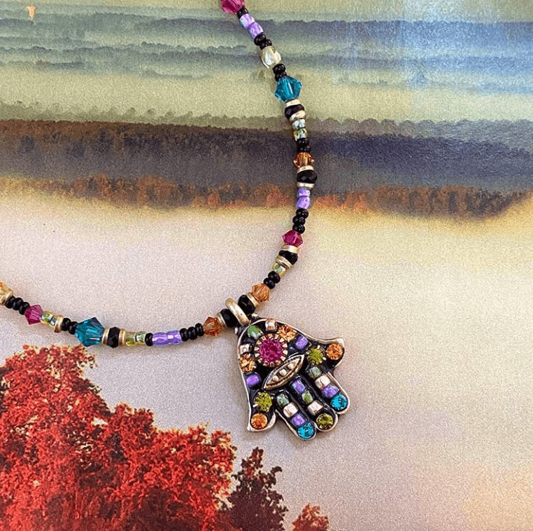 Michal Golan - Dark Multi - Bright Hamsa Necklace by Michal Golan - ModernTribe