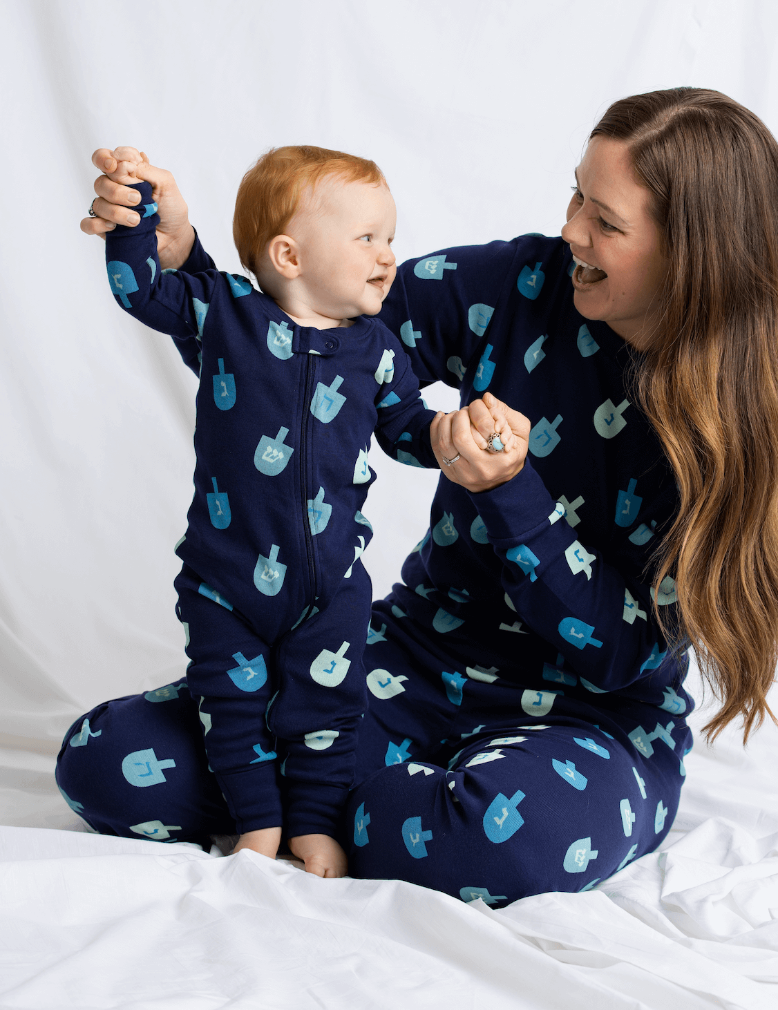 Monica + Andy - Two - Piece Adults Hanukkah Dreidels Pajama Set by Monica + Andy - (Sizes XS - XL) - ModernTribe