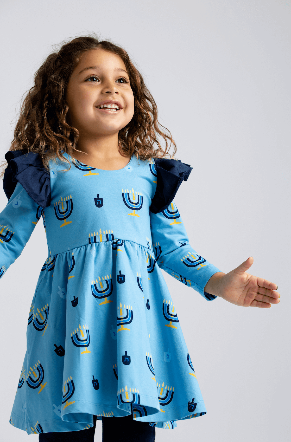 Monica + Andy Dresses Double Ruffle Let's Dance Kids Menorah Dress by Monica + Andy - (Sizes 3M - 14)