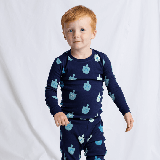 Two-Piece Kids Hanukkah Dreidels Pajama Set by Monica + Andy - (Sizes 2T - 14)