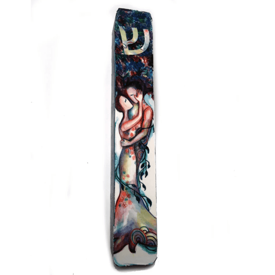 Blue Love Tree Mezuzah by Anna Abramzon